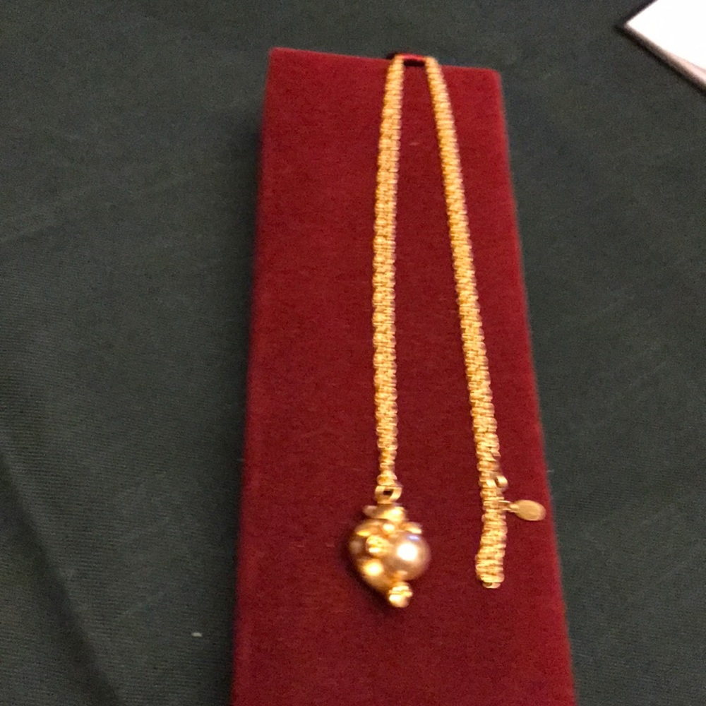 Joan Rivers 30inch gold chain with Teddy Bear